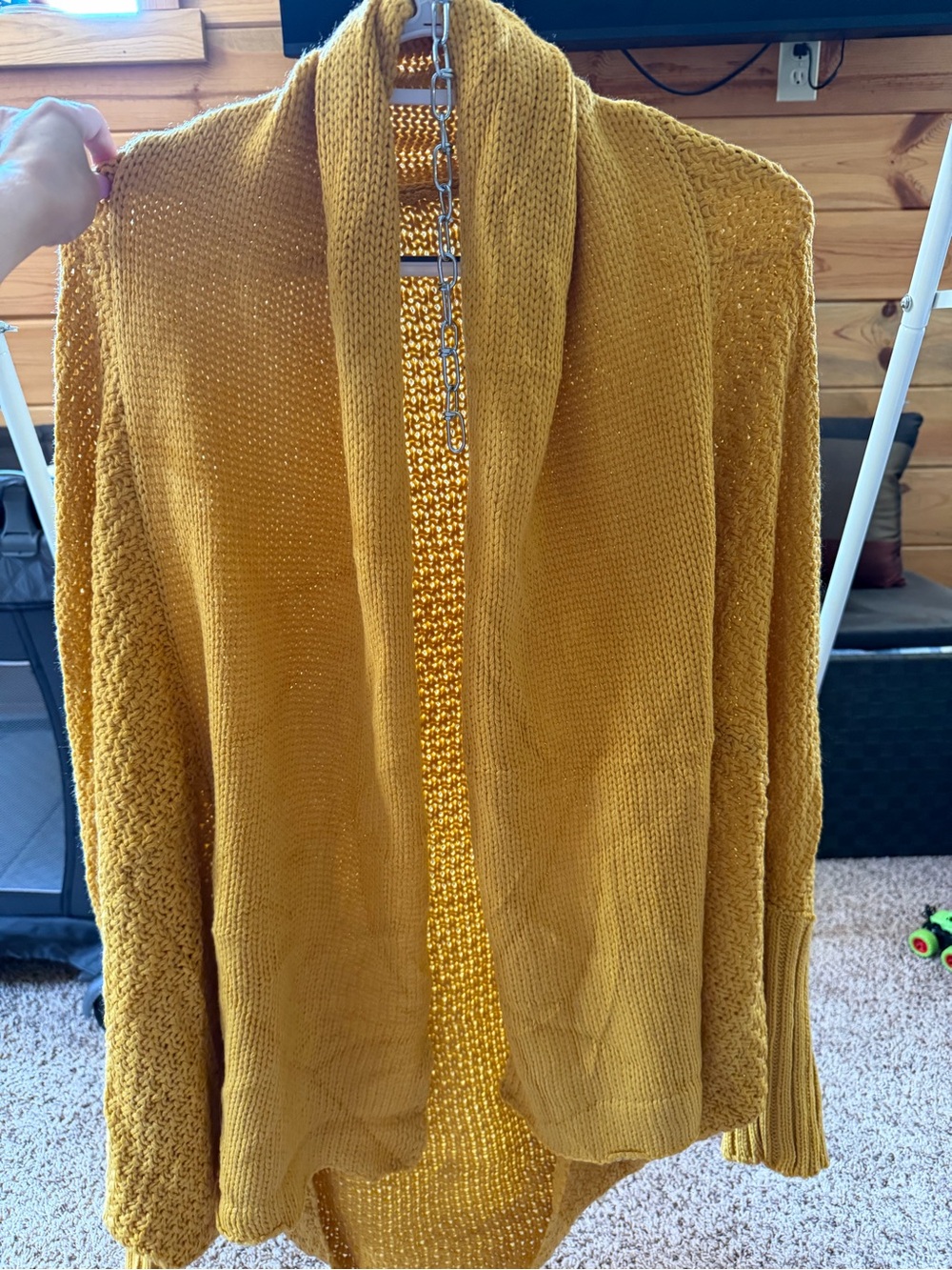 Mustard Open-Front Women's Cardigan Sweater - Unbranded